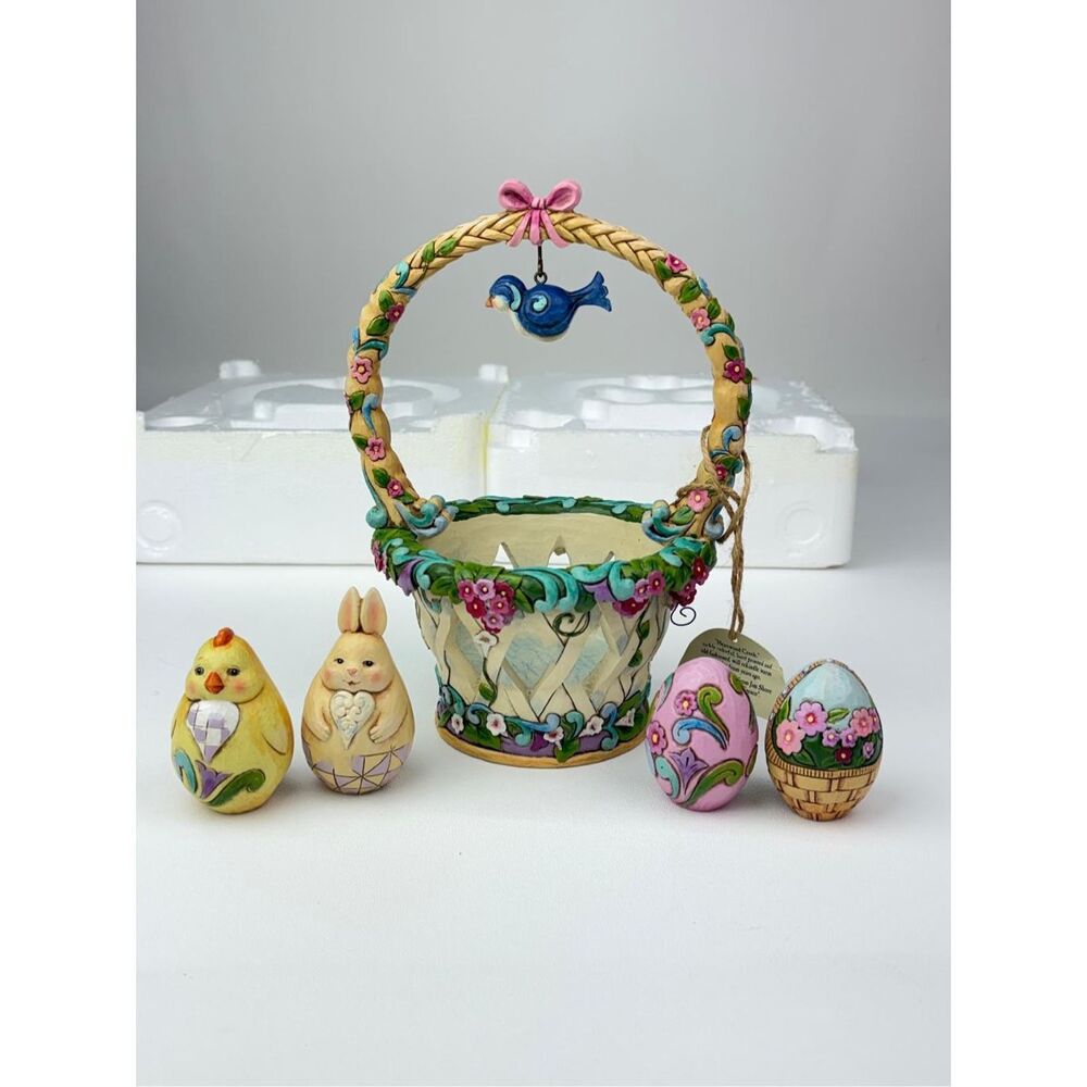 NOS 2012 Jim Shore Heartwood Creek #4031691 Basketful of Surprises Spring Easter